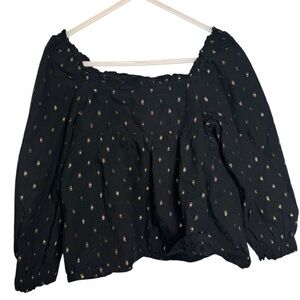 Black Women's Top with Gold Accents
